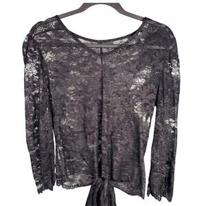 Dark Romantic Fairy Goth Lace Long Sleeve V-Neck Gothic Coquette Y2K Top S/M